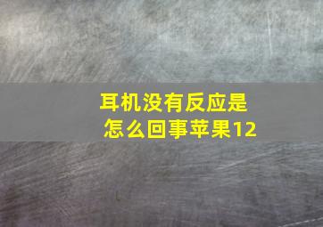 耳机没有反应是怎么回事苹果12