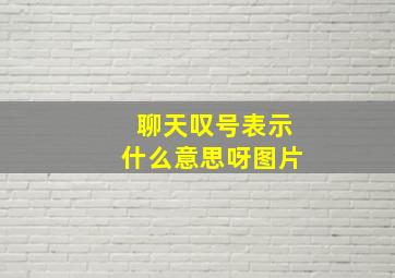 聊天叹号表示什么意思呀图片