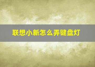 联想小新怎么弄键盘灯