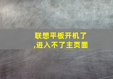 联想平板开机了,进入不了主页面