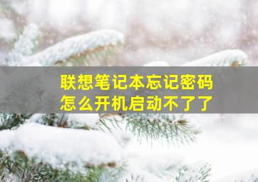 联想笔记本忘记密码怎么开机启动不了了