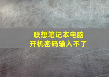 联想笔记本电脑开机密码输入不了