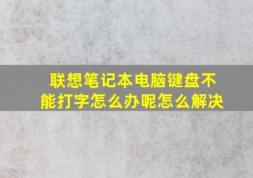 联想笔记本电脑键盘不能打字怎么办呢怎么解决