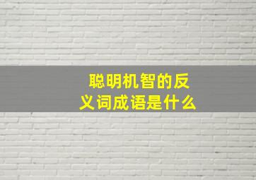 聪明机智的反义词成语是什么