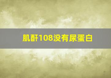 肌酐108没有尿蛋白