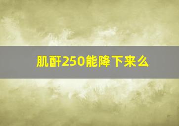 肌酐250能降下来么