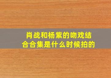 肖战和杨紫的吻戏结合合集是什么时候拍的