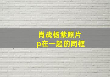 肖战杨紫照片p在一起的同框