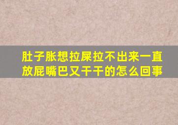 肚子胀想拉屎拉不出来一直放屁嘴巴又干干的怎么回事