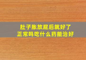 肚子胀放屁后就好了正常吗吃什么药能治好