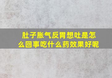 肚子胀气反胃想吐是怎么回事吃什么药效果好呢