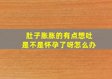 肚子胀胀的有点想吐是不是怀孕了呀怎么办