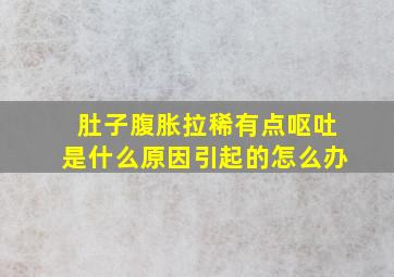 肚子腹胀拉稀有点呕吐是什么原因引起的怎么办