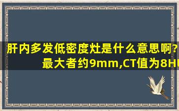 肝内多发低密度灶是什么意思啊?最大者约9mm,CT值为8HU