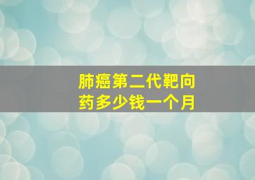 肺癌第二代靶向药多少钱一个月