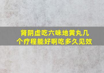 肾阴虚吃六味地黄丸几个疗程能好啊吃多久见效