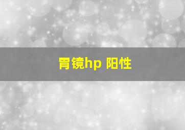 胃镜hp+阳性