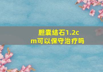 胆囊结石1.2cm可以保守治疗吗