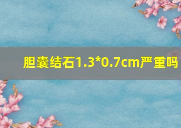 胆囊结石1.3*0.7cm严重吗