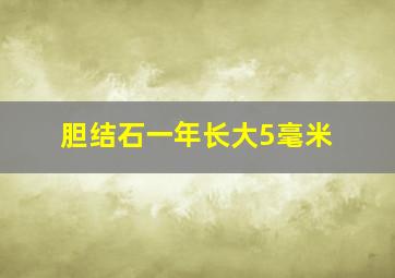 胆结石一年长大5毫米