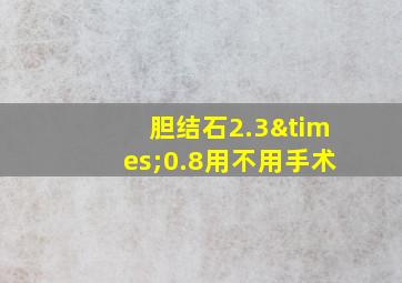 胆结石2.3×0.8用不用手术