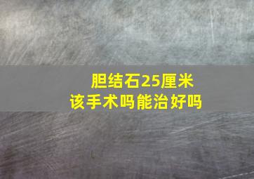 胆结石25厘米该手术吗能治好吗