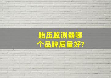 胎压监测器哪个品牌质量好?