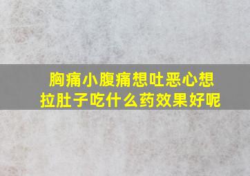 胸痛小腹痛想吐恶心想拉肚子吃什么药效果好呢