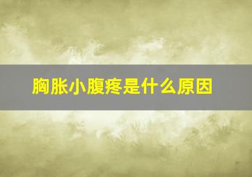 胸胀小腹疼是什么原因