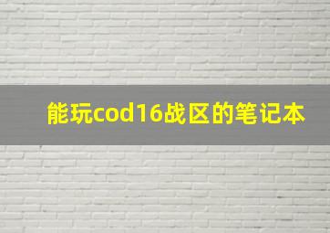 能玩cod16战区的笔记本