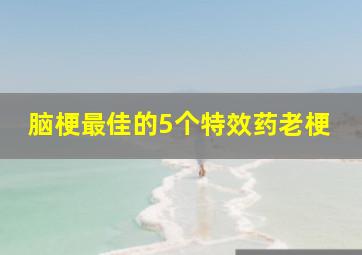 脑梗最佳的5个特效药老梗