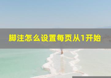 脚注怎么设置每页从1开始