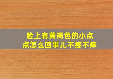 脸上有黄褐色的小点点怎么回事儿不疼不痒