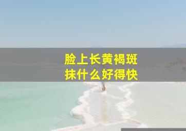 脸上长黄褐斑抹什么好得快