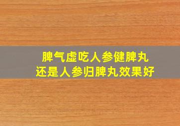 脾气虚吃人参健脾丸还是人参归脾丸效果好