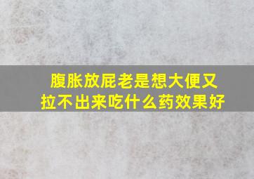 腹胀放屁老是想大便又拉不出来吃什么药效果好