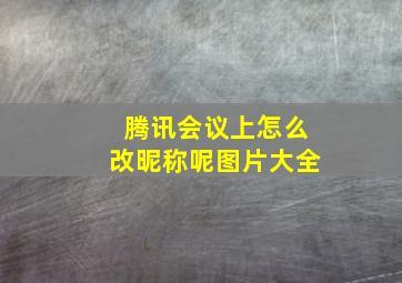 腾讯会议上怎么改昵称呢图片大全