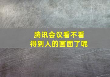 腾讯会议看不看得到人的画面了呢