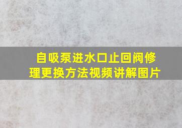 自吸泵进水口止回阀修理更换方法视频讲解图片