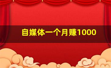 自媒体一个月赚1000