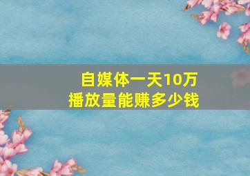 自媒体一天10万播放量能赚多少钱