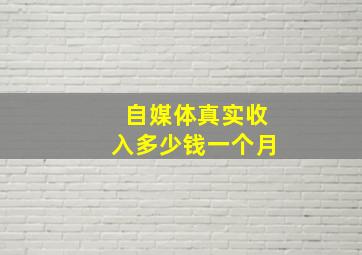 自媒体真实收入多少钱一个月