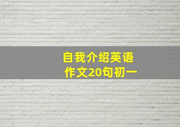 自我介绍英语作文20句初一