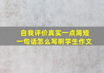 自我评价真实一点简短一句话怎么写啊学生作文