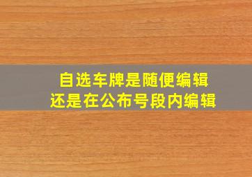 自选车牌是随便编辑还是在公布号段内编辑