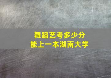 舞蹈艺考多少分能上一本湖南大学