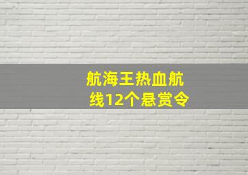 航海王热血航线12个悬赏令