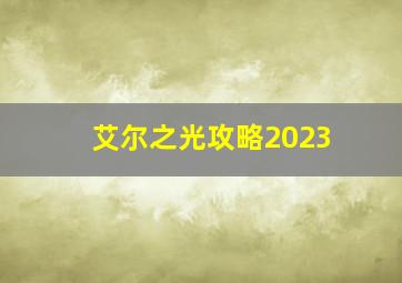 艾尔之光攻略2023