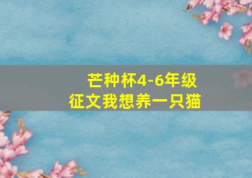 芒种杯4-6年级征文我想养一只猫