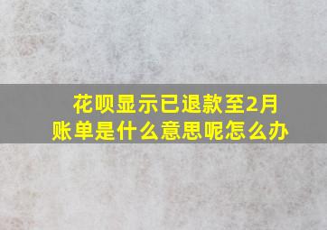 花呗显示已退款至2月账单是什么意思呢怎么办